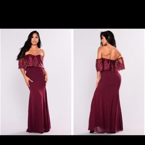 Burgundy Flounce Dress